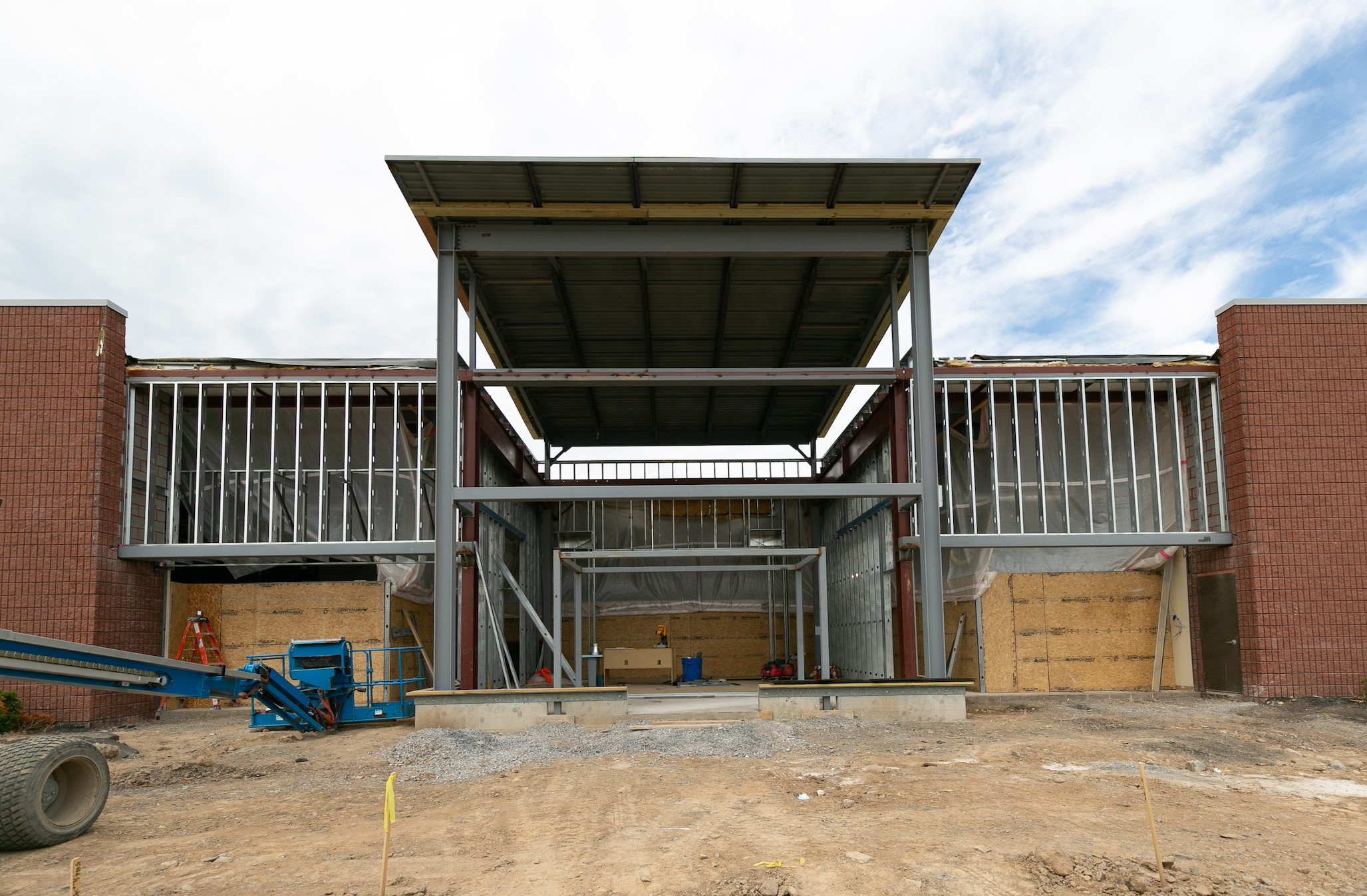 Facade of building under construction